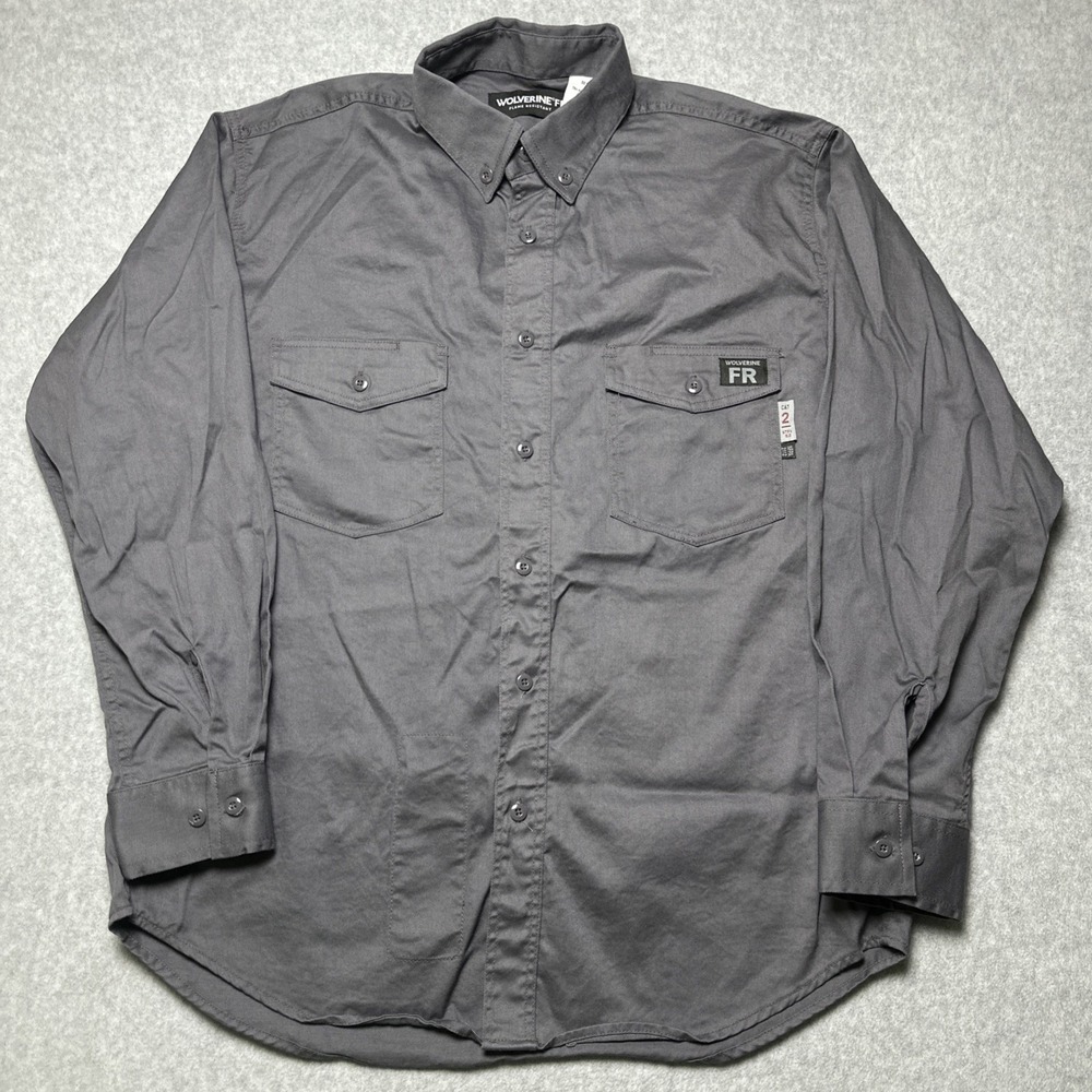 Wolverine FR Cat 2 Flame Resistant Work Shirt 9.2 ATPV Gray Men's Large